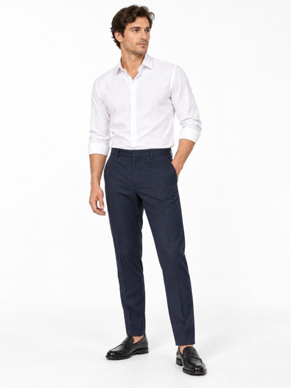 COS Mens Slim-Fit Navy Dress Pants Size 34R
